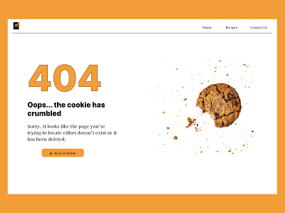 404 error page 404 page breakfast website cookies website dailyui error page graphic design recipes website ui ux