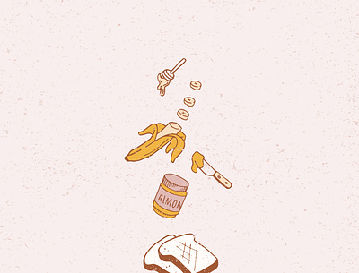 Favourite breakfast almond banana breakfast design illustration quarantine quarantinelife toast wfh