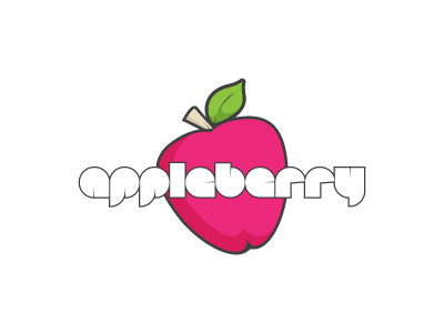 Appleberry Pink logo version apple berry fruit juice logo pink