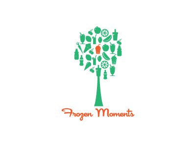 Frozen Moments cafe drinks fresh fruit green icecream lee logo orange smoothie tree woodbridge