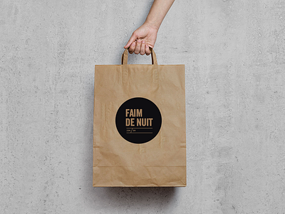 Paper_Bag_Faimdenuit bag delivery food france noche kraft livraison logo night nuit paper pizza