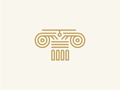 Icon_Greek_Column column columns gold greek icon line logo