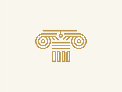 Icon_Greek_Column column columns gold greek icon line logo