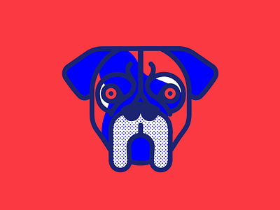 Goliath blue boxer cilabstudio dog face goliath illustration montreal red