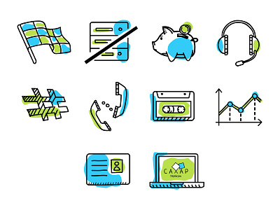 Set of icons - Sahar telecom handdraw icons