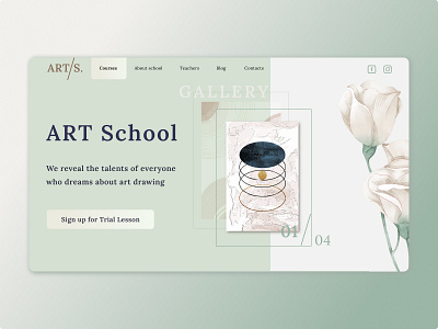 Art School Start Screen design logo ui ux web