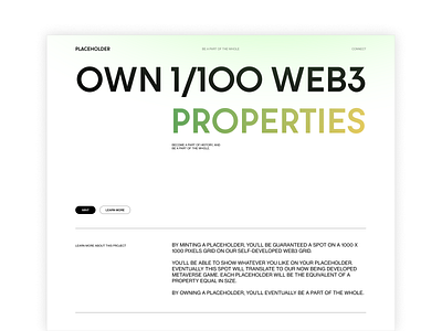 Crypto NFT property webdesign crypto design figma ui ux web webflow
