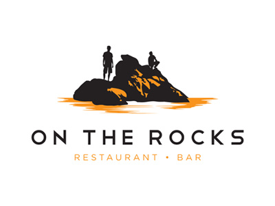 On The Rocks illustration logo restuarant type vector