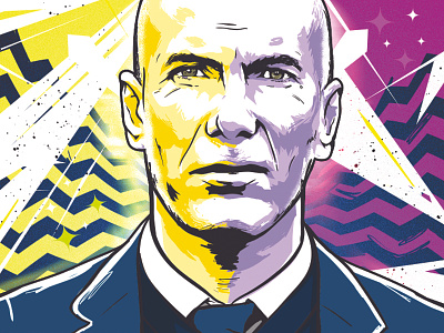 Zidane football illustration soccer vector