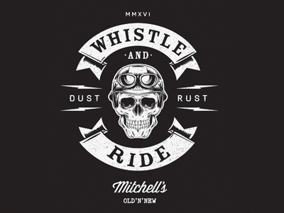 Mitchells Tee Design americana art bike biker design illustration motorcycle skeleton skull t shirt