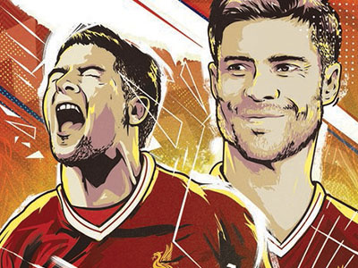 LFC Legends Programme cover artwork football gerrard illustration liverpoolfc soccer