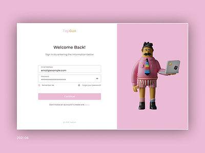 Pinky Log-in page 3d figma graphic design typography ui