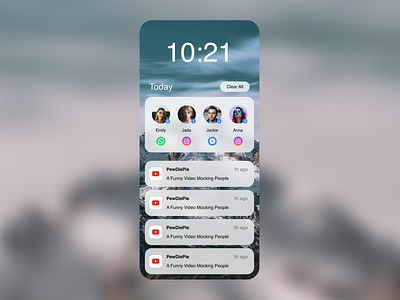 Notification Center - Enhanced (iOS 16?) app chats graphic design ios mobile notifications product design system ui ui user interface ux