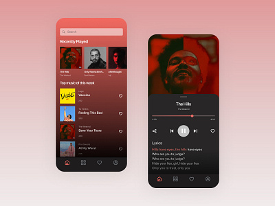 Music App UI app artist branding gradient mobile modern music songs spotify ui