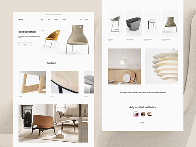 Furniture webshop concept detail page listing page minimal nordic scandinavian ui uidesign webshop
