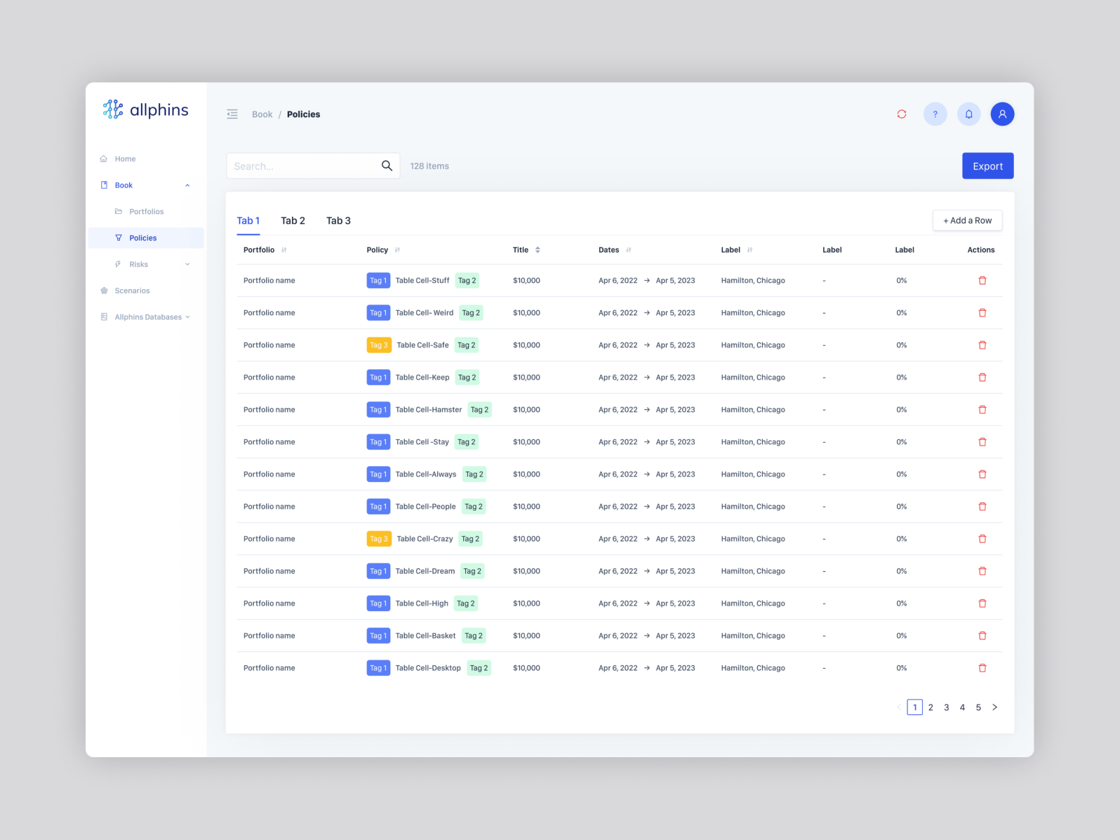 ALLPHINS - Databases by Anne-Camille Hamelin on Dribbble