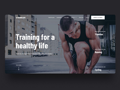 Sport landing black fitness interface interface design minimal running sport sports design ui ux ui design uidesign web web design