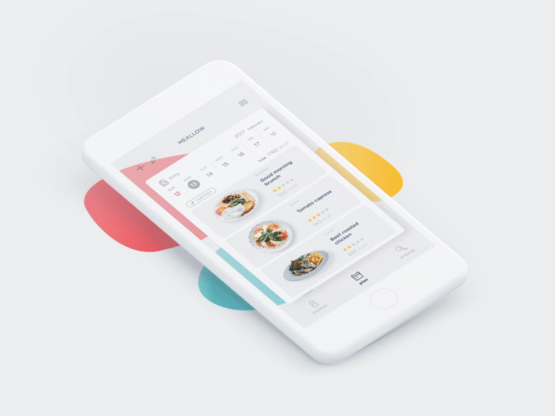 Meallow_concept animation concept gif gui meal motion plan schedule ui
