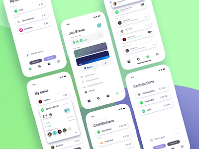 Money Pooling App Concept android app concept design figma ios mockup prototype ui user experience user inteface ux