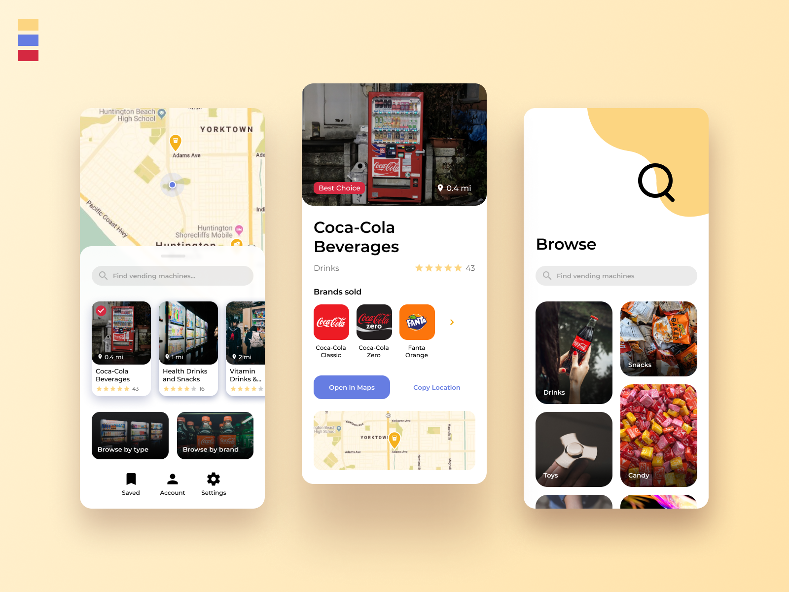 Vending Machine Locator App Concept by Daniel Zane on Dribbble