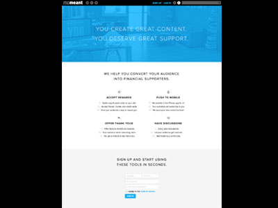 Simplified Signup creators form momeant payments proxima nova signup splash