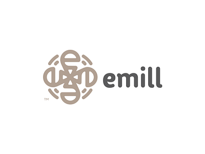 emill branding e fan icon logo mill