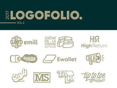 logofolio | vol. 2 cake designer hr interior logo logofolio mill salon shop storehouse talk wallet