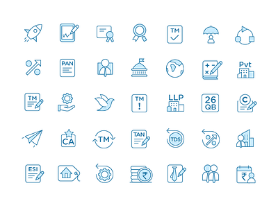 Tiny icons for financial services