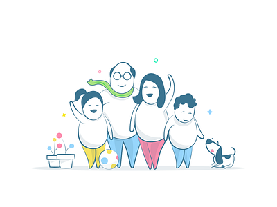 Happy family email banner family illustration