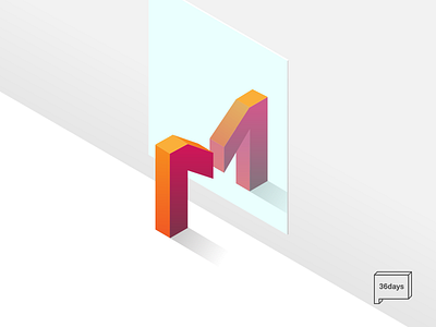 M is for Mirror - 36 days of type 36daysoftype adobe alphabet alphabets illustrator isometric letter letters m mirror type typography