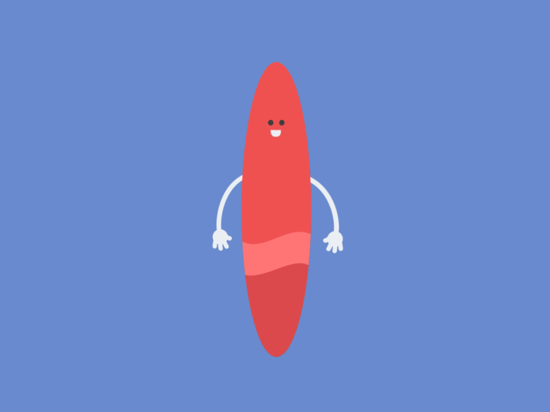 Happy Surfboard 24 fps after effects animation character happy surfboard
