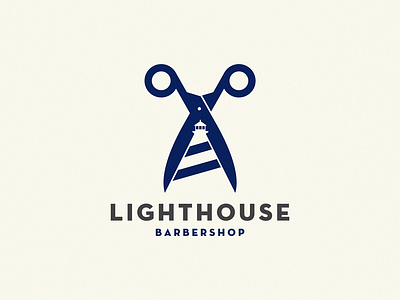 Lighthouse / barber shop barber shop lighthouse lighthouse logo scissors