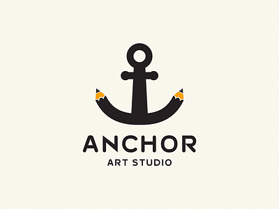 ANCHOR / art studio anchor anchor logo art art deco pencil studio