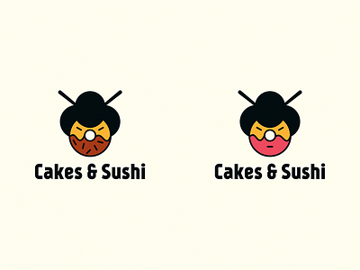 Cakes & Sushi cakes cakeshop donut sushi sushi bar sushi logo sushi roll