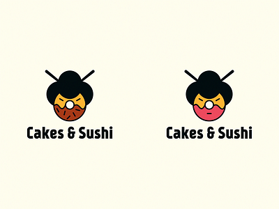 Cakes & Sushi cakes cakeshop donut sushi sushi bar sushi logo sushi roll