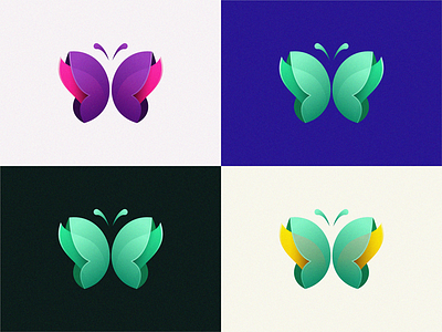 butterflies butterflies gradient logo logotype