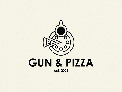 Gun & Pizza gun pizza pizza logo revolver