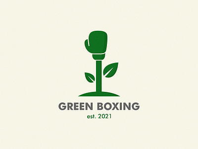 Green Boxing glove green green boxing green boxing green logo leaf logo