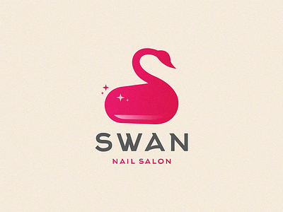 swan bird logo nail salon nature