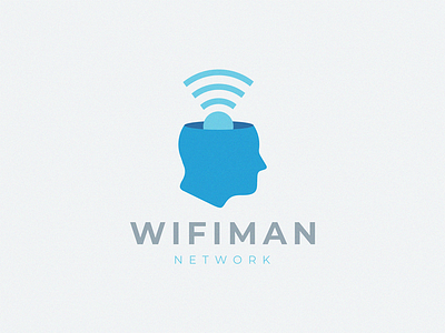 WIFI MAN head man network logo wifi wifi logo