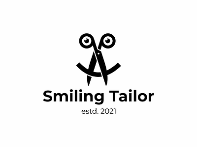 smiling tailor icon logo symbol