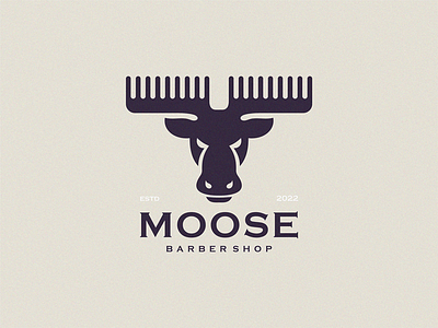 Moose / barber shop barber comb horns moose shop