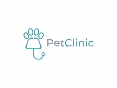 Pet Clinic cats dog logo paw pet clinic