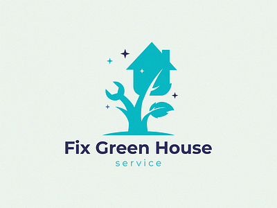 Fix Green House fix green house home logo renovation repair
