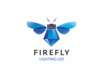 Firefly electricity firefly led light logo