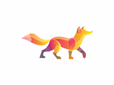 Fox animal color fox gradient logo