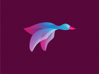 Duck bird duck gradient logo