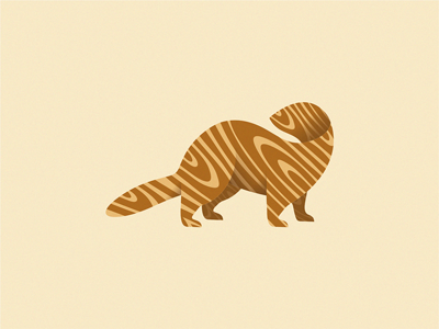 Beaver beaver brand icon identity illustration logo symbol texture wood