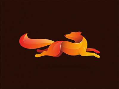 Fox fox illustration logo running sign symbol