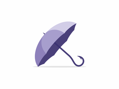 Umbrella fishing hook logo symbol umbrella